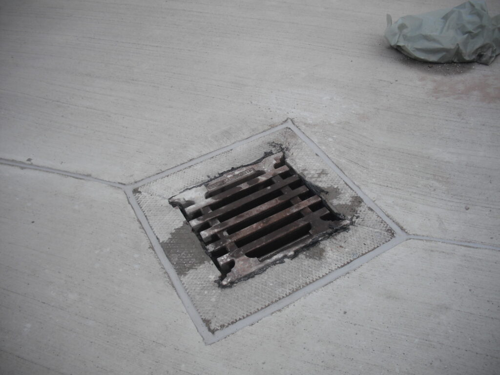 Ansicht Einlauf Regenwasser