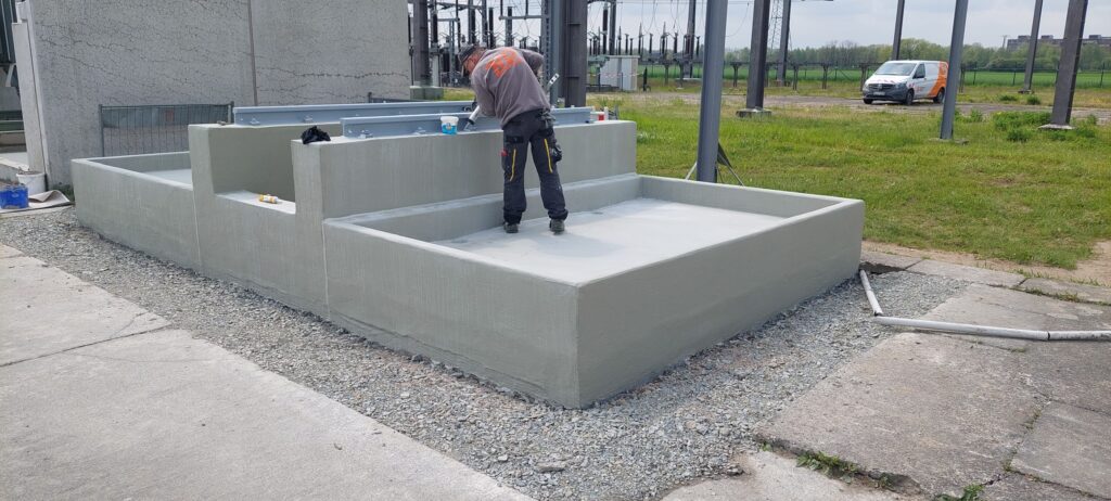 Ansicht während der Verfugung